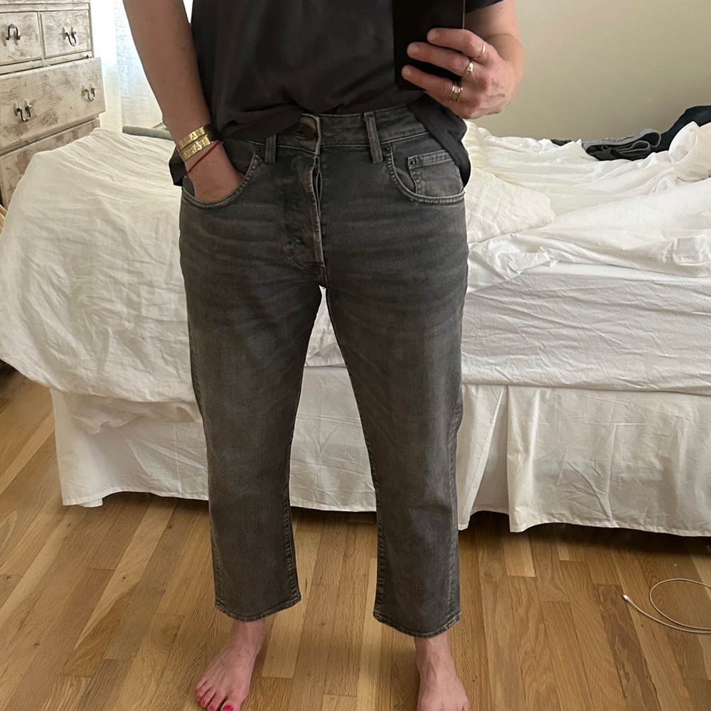 6397 Women's Straight Leg Mid-Rise Jeans | Gray | Size 26